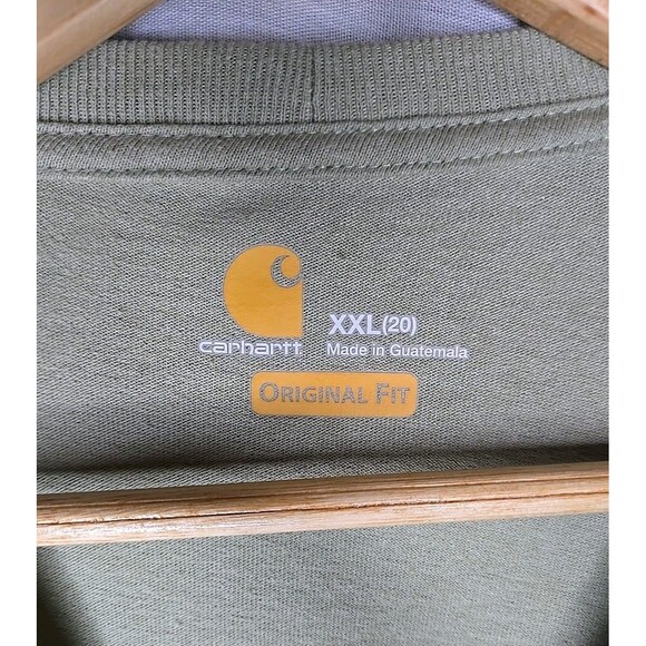 Carhartt Long Sleeve Shirt Mens XXL Original Fit Green Mid Weight K231 Graphic - Picture 7 of 9